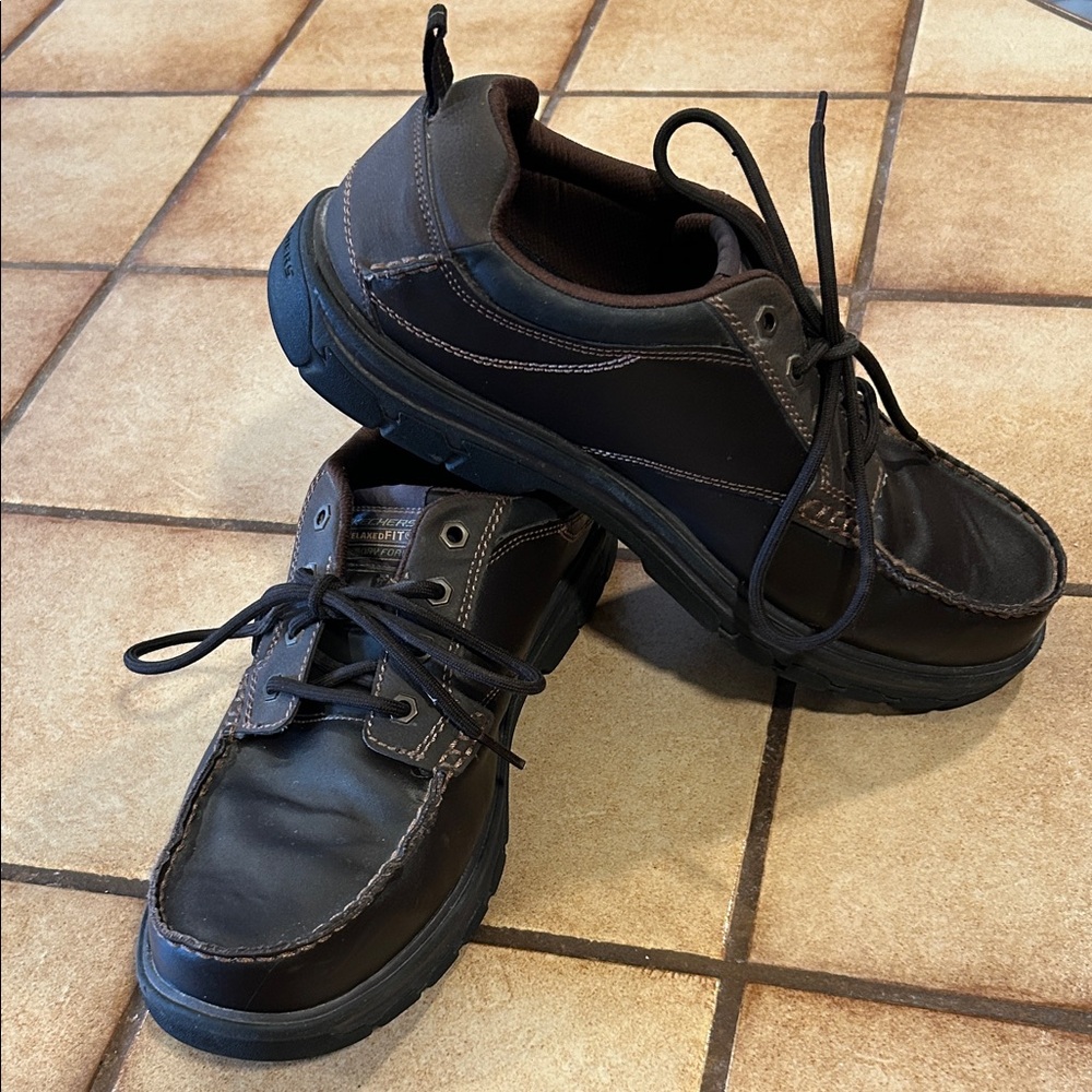 Skechers Dark Brown Leather Oxfords